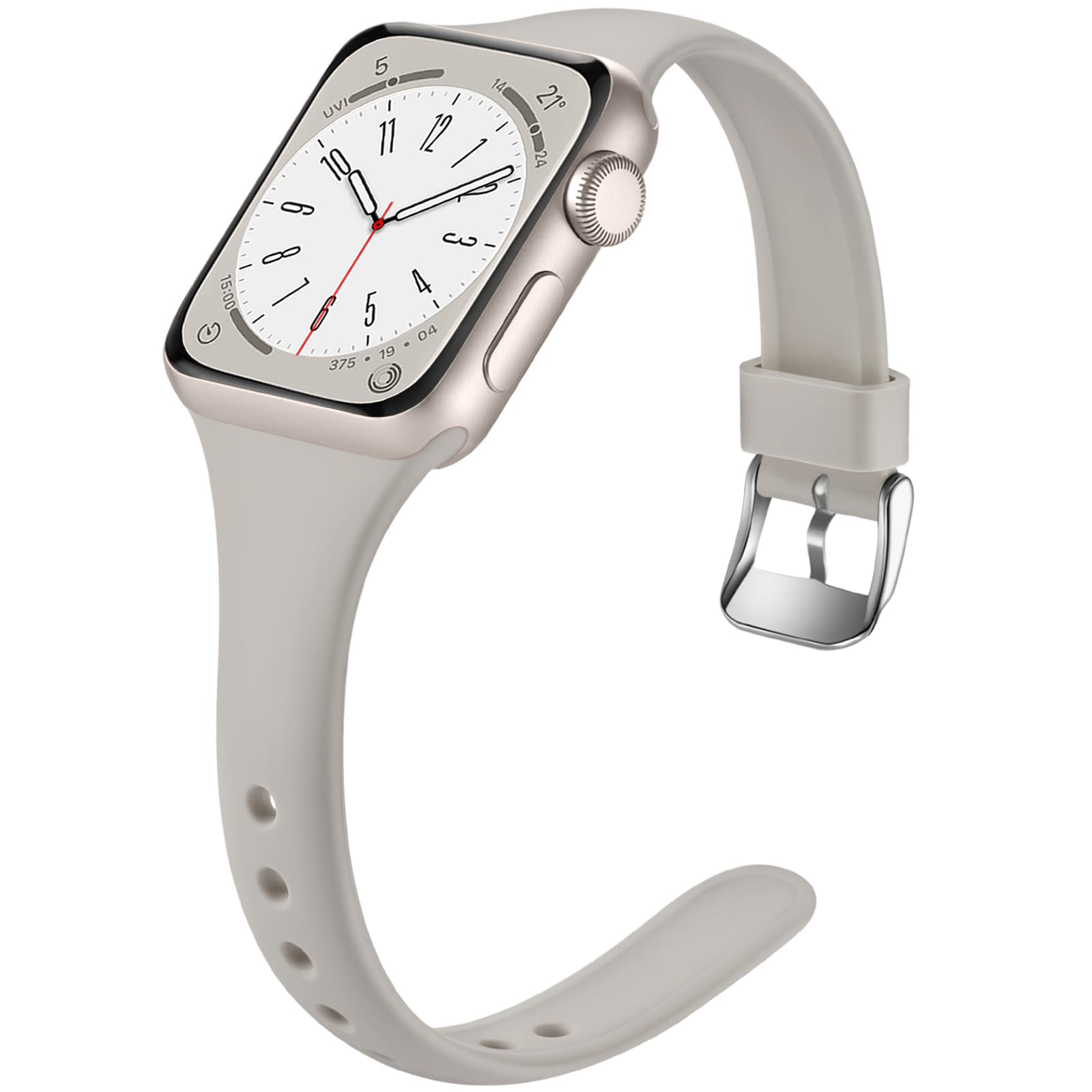 Laffav Compatible with Apple Watch Bands for Women 40mm 38mm 41mm 44mm 42mm 45mm 46mm 49mm, Soft Silicone Narrow Slim Thin Sport Replacement Strap for iWatch Bands Series 11 10 9 8 7 6 5 4 3 SE3/2/1