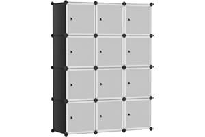 SONGMICS Cube Storage Organizer, 12-Cube Closet Storage Shelves, Modular Bookcase, Black ULPC34HV1