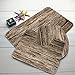 WONDERTIFY Bath Mat,Wood,Rustic Old Barn Wood Bathroom Carpet Rug,Non-Slip 3 Piece Bathroom Mat Set