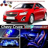 15pcs LED Premium Blue Light Interior Package Deal for Chevy Cruze 2010-2016