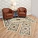 Achim Home Furnishings Capri 3-Piece Rug Set, Savonnerie - White