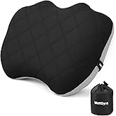 WellSync Camping Pillow with Removable Soft Cooling Cover, Ultralight Inflatable Travel Pillow for Neck Lumbar Support, Upgra