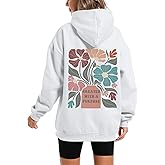 Cayxatiu Christian Hoodies for Women Floral Graphic Bible Verse Boho Hoodie Religious Faith Sweatshirts with Sayings Pullover