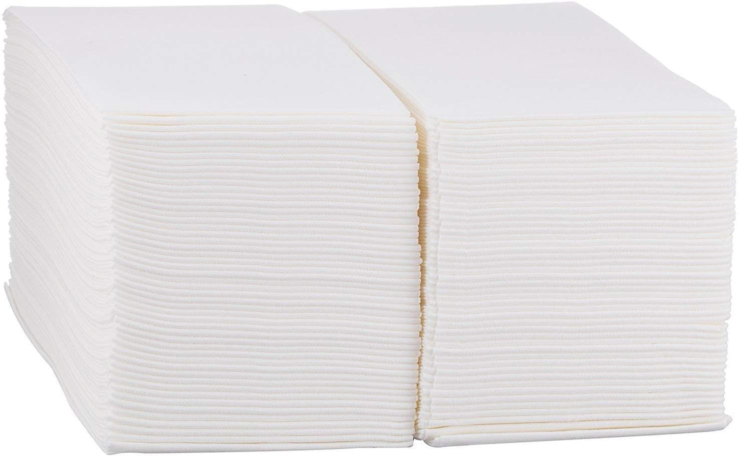 Disposable Guest Towels Paper Napkins - (100 Count) Soft, Absorbent, Airlaid Linen-Like Bath Tissue for Kitchen, Bathroom or Weddings, White Cloth-Like Towel