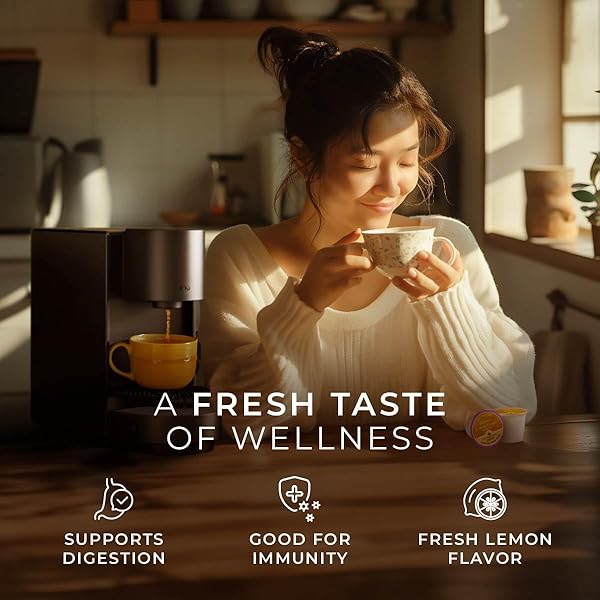 GYA TEA CO LEMON GINGER HERBAL TEA POD (24 CT) – DECAF FRUIT TEA RICH IN VITAMIN C WITH EARTHY, SPICY, & TANGY FOR RELAXING & DIGESTIVE HEALTH