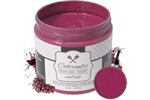 Colorantic | GLASS OF WINE Chalk Paint for Furniture DIY - Multi-Surface All-in-One Craft Paint | RED PURPLE BURGUNDY Home Decor Painting (8 oz)