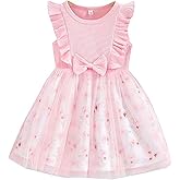 Baby Girl Tulle Dress Ruffle Sleeveless Toddler Sundress Girls Floral Tutu Princess Dresses for Wedding Birthday Party