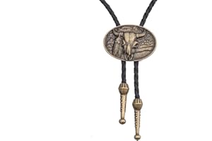 GelConnie Bolo Ties for Men Women Western Cowboy Tie Mens Western Necklace Leather Necktie Gold Bolero Tie Cowboy Necklace