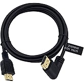 Poyiccot 8K HDMI 2.1 Cable 6ft/1.8m, 48gbps High Speed 90 Degree Right Angle HDMI Male to Male Cable Support 8K 60Hz Video an