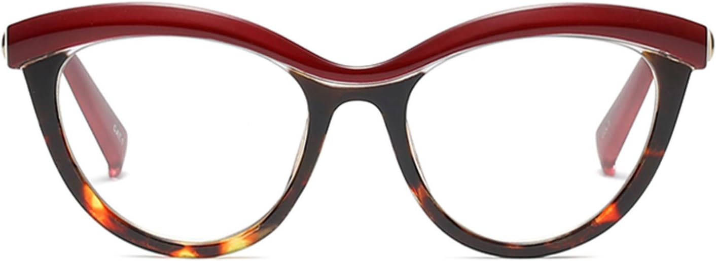 Bmeigo Women's Oval Frame Clear Lens Plain Glasses Eyeglasses