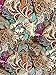 Floral Paisley Brown Faux Silk Satin Fabric 48