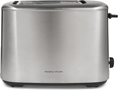 Morphy Richards Equip 2 Slice Toaster 800W Defrost Reheat Wide Slots Brushed