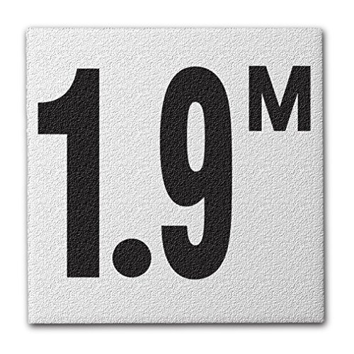 Ceramic Swimming Pool Deck Depth Marker " 1.9 M " Abrasive Non-Slip Finish, 4 inch Font