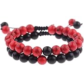8mm Distance Bracelet Lover Couple Relationship Natural Stone Beads Yoga Bracelet Strand Stretch Bracelet Couple Jewelry for Him or Her Men and Women