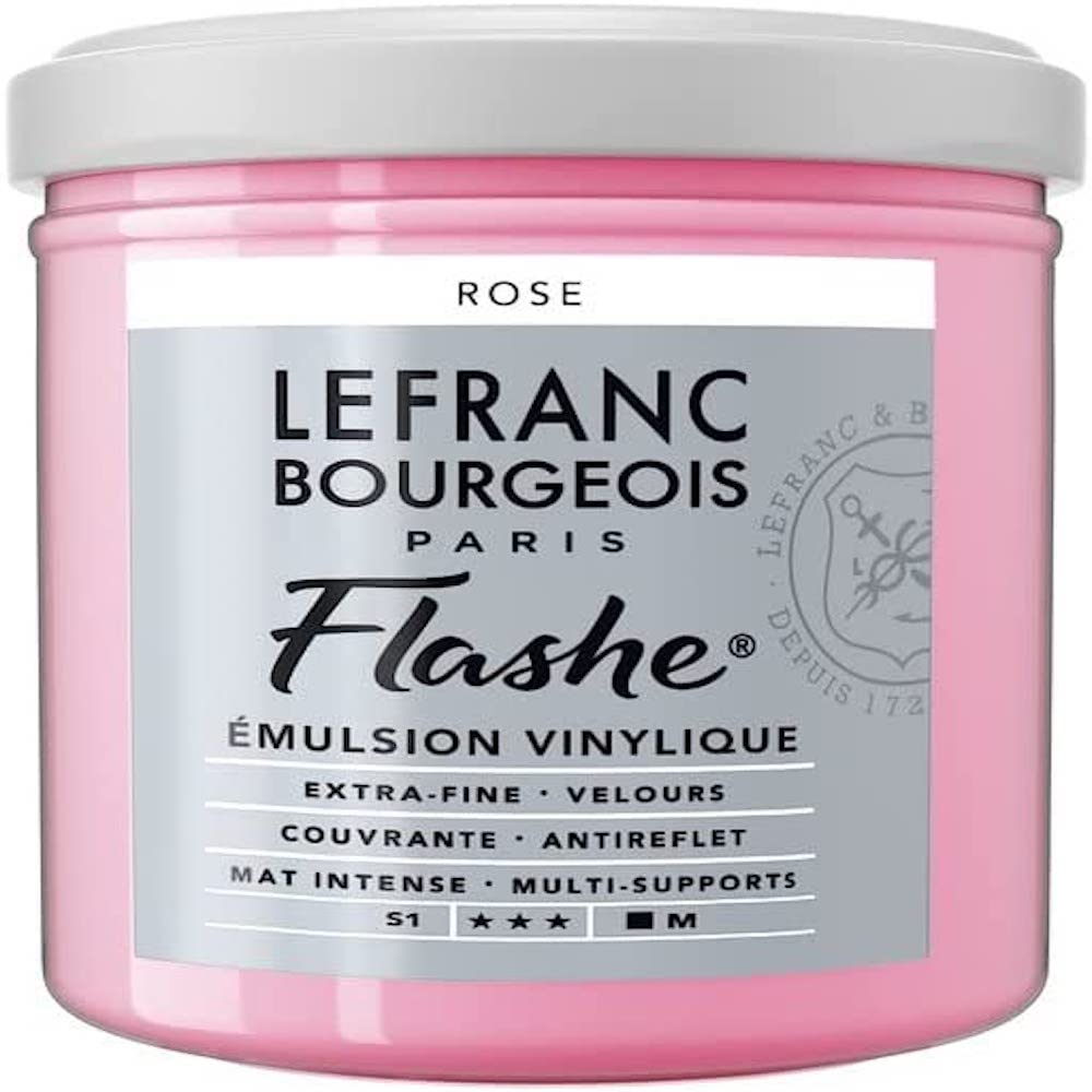 Lefranc Bourgeois Flashe, Extra-Fine Acrylic Vinyl Emulsion, Artists Quality, Rose, 125ml Pot