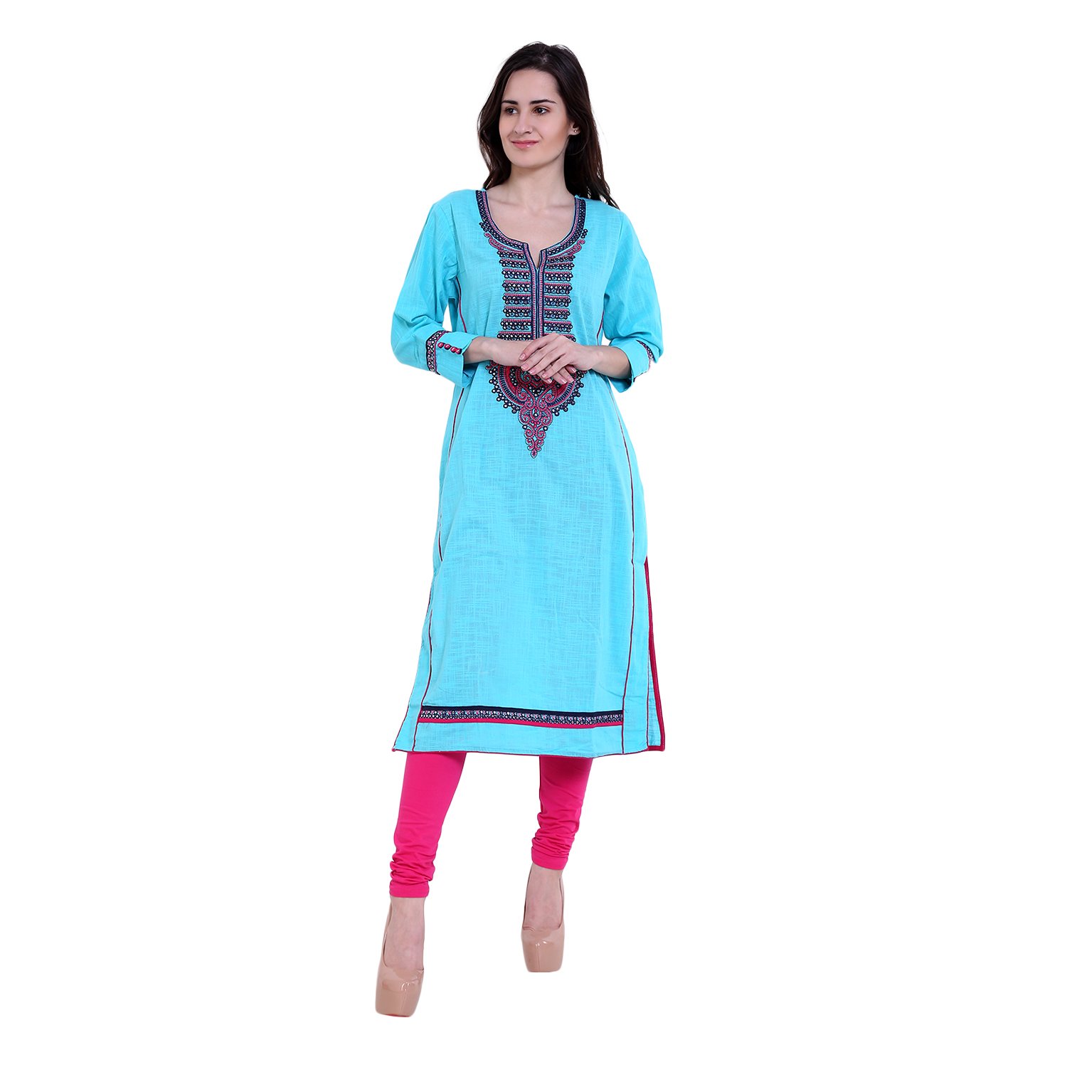 Sky blue leggings matching kurti Clearance