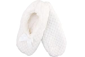 BambooMN Adult Super Soft Warm Cozy Fuzzy Soft Touch Sleeper Slippers Non-Slip Lined Socks