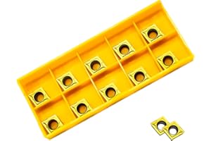 XUHAI Carbide Inserts for Lathe Turning Tool Holder - 10pcs CCMT09T304/CCMT32.51, Mutilayer Coated CNC Lathe Replacement Cutters Inserts
