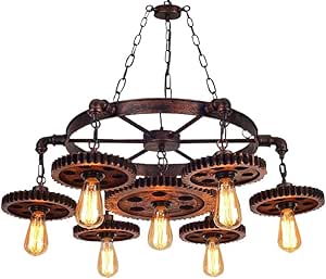 Lámpara Colgante Rústica De Metal Lámpara De Araña Vintage Ajustable En