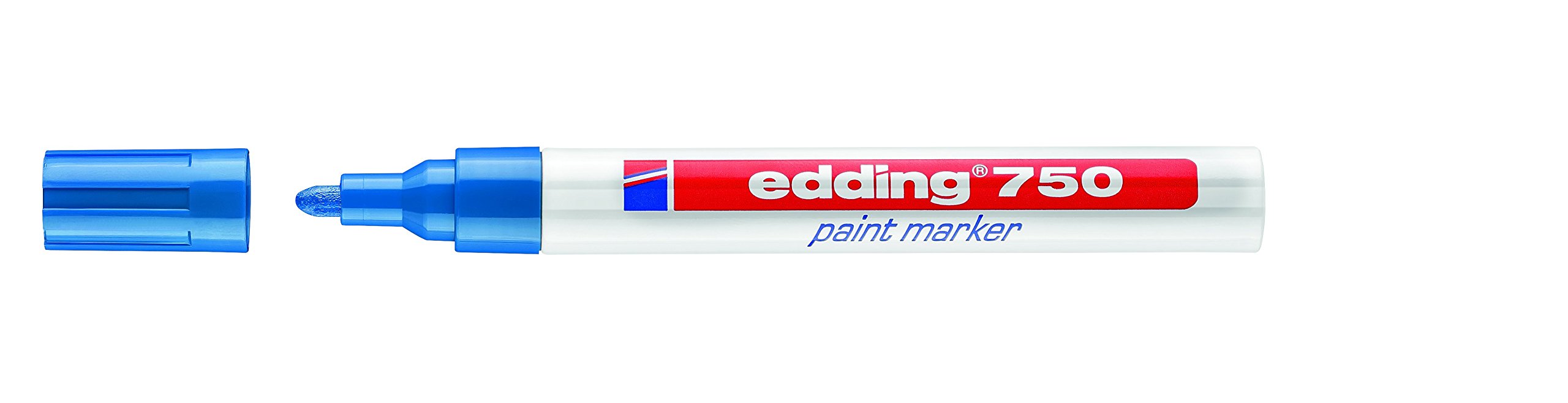 edding750 paint marker - blue - 10 pens - round tip 2-4 mm - paint marker for marking and labelling metal, glass, rocks or plastic - heat-resistant, permanent, smudge-proof and waterproof