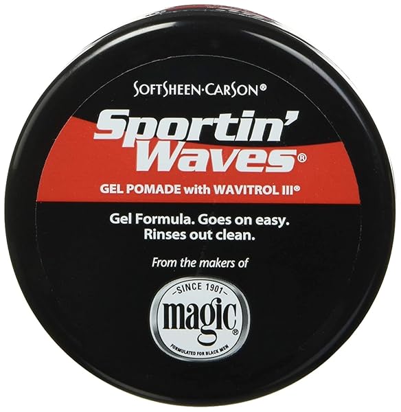 SOFT SHEEN SPORTIN WAVES 3.5 OUNCE GEL POMADE/WAVITROL JAR (103ML) (3 PACK)
