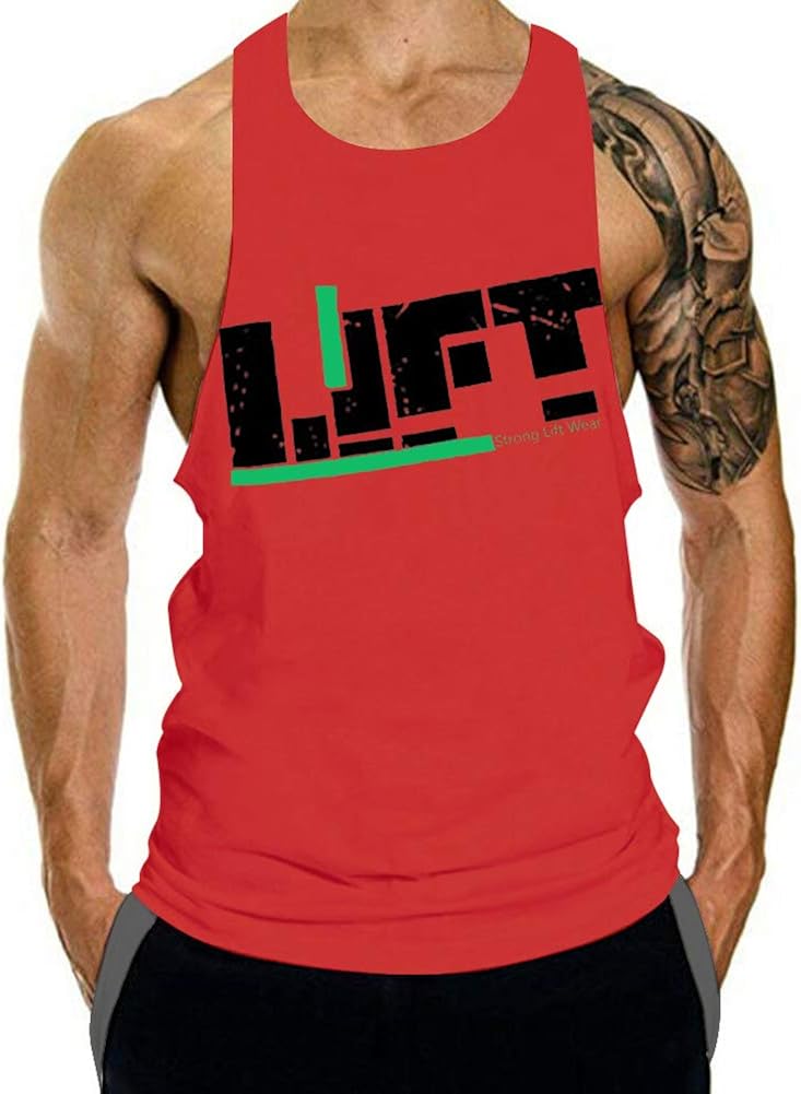 GZXISI Men's Gym Bodybuilding Stringer Tank Top Workout Muscle Cut Shirt Fitness Sleeveless Vest: Clothing