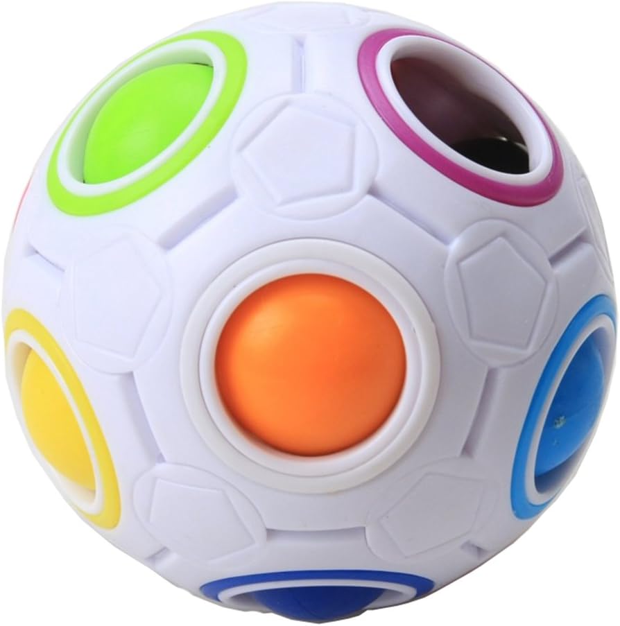 H XD GLOBAL Magic Rainbow Ball Magic Cube Puzzle Ball Speed 11 Rainbow Colors to Solve
