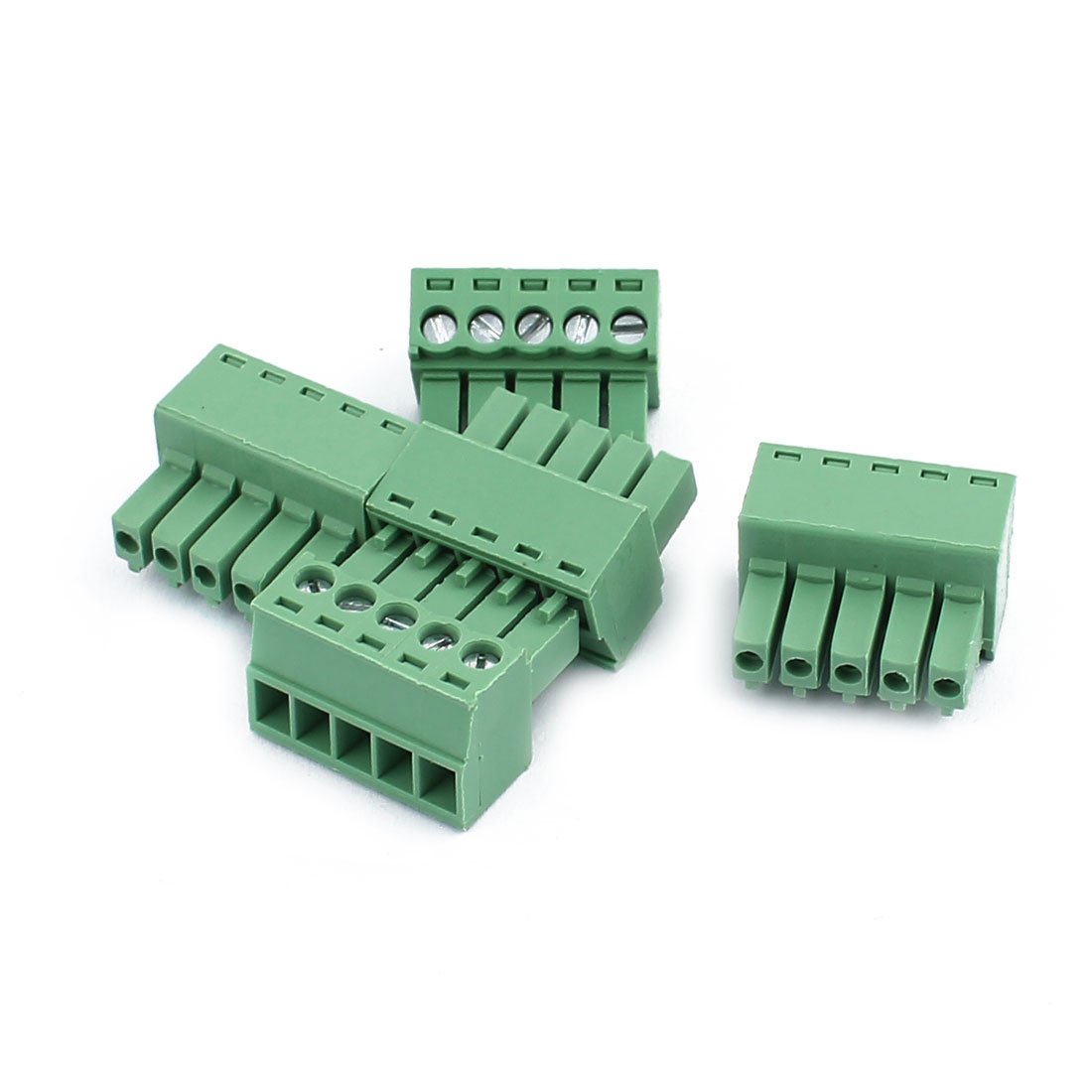 uxcell a16122000ux0406 300V KF2EDGK 3.5 mm Pitch 5-Pin PCB Screw Terminal Block Connector, 0.47" Width, 0.73" Length (Pack of 5)