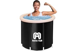 HotMax Portable Foldable Ice Bathtub for Adults, Cold Plunge Tub for Athletes, Multi-layer Material Ice Tub, Freestanding Tub (29.5” x 29.5” x 29.5”)
