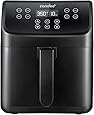 COMFEE' 5.8Qt Digital Air Fryer, Toaster Oven & Oilless Cooker, 1700W with 8 Preset Functions, LED Touchscreen, Shake Reminder, Non-stick Detachable Basket, BPA & PFOA Free (110 Recipes)