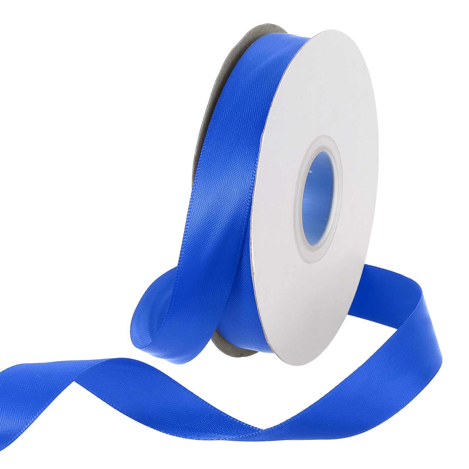 Rebower 15mm Satin Ribbon 23m Thick Double Face Grosgrain Silk Ribbon, [for Gift Wrapping, Hair Bows, Wedding, Cake, Flower] - 25 Yard/75ft/ Blue