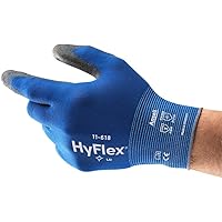 Ansell HyFlex 11-618 Nylon Light Duty Multi-Purpose Glove with Knitwrist, Abrasion/Cut Resistant, Size 6, Blue (Pack of…