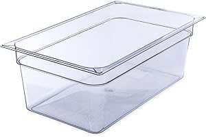 Carlisle FoodService Products 10203B07 StorPlus Full Size Polycarbonate Food Pan, 8" Deep, Clear