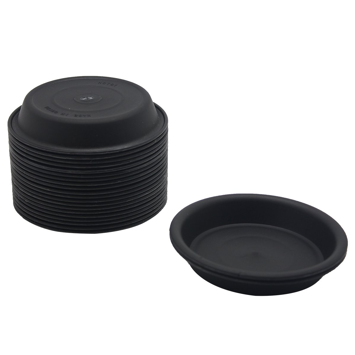 BangQiao 22 Pack 3.55 Inch Plastic Round Plant Pot Saucer Drip Tray for Indoor and Outdoor Plants, Black