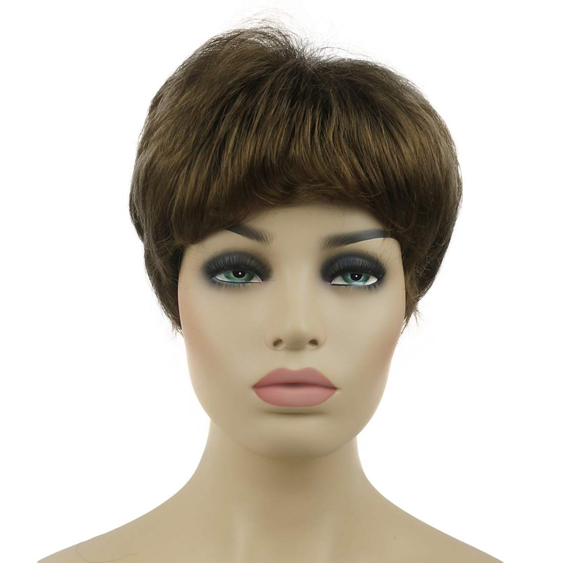 Lydell 6" Women Wigs Short Curly Hair Synthetic Full Wig Medium Golden Brown