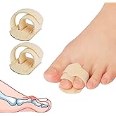 JUMPOW Hammer Toe Straightener - 2 Pcs Broken Toe Wraps,Hammer Toe Corrector for Women & Men, Toe Splint Relief for Correcting Hammer Toes, Broken Toes, Crooked Toes & Overlapping Toes (Beige)