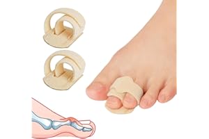 JUMPOW Hammer Toe Straightener - 2 Pcs Broken Toe Wraps, Hammer Toe Corrector for Women & Men, Toe Splint Relief for Correcting Hammer Toes, Crooked Toes & Overlapping Toes (Beige)