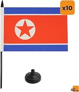 AZ FLAG Set of 10 North Korea Table Flags 5x8 in, 21x14 cm, 10 Flags view 4