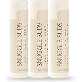 Snuggle Suds Grass-Fed Beef Tallow Lip Balm 3-Pack (0.15 oz Each) - Jojoba & Squalane Oils, Beeswax, Vitamin E, Madagascar Vanilla Bean Infused - Ultra-Hydrating Lip Moisturizer - Vanilla Mint