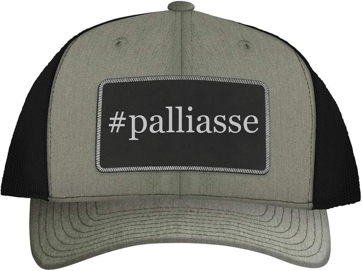 Palliasse Leather Hashtag Black Metallic Patch Engraved Trucker Hat
