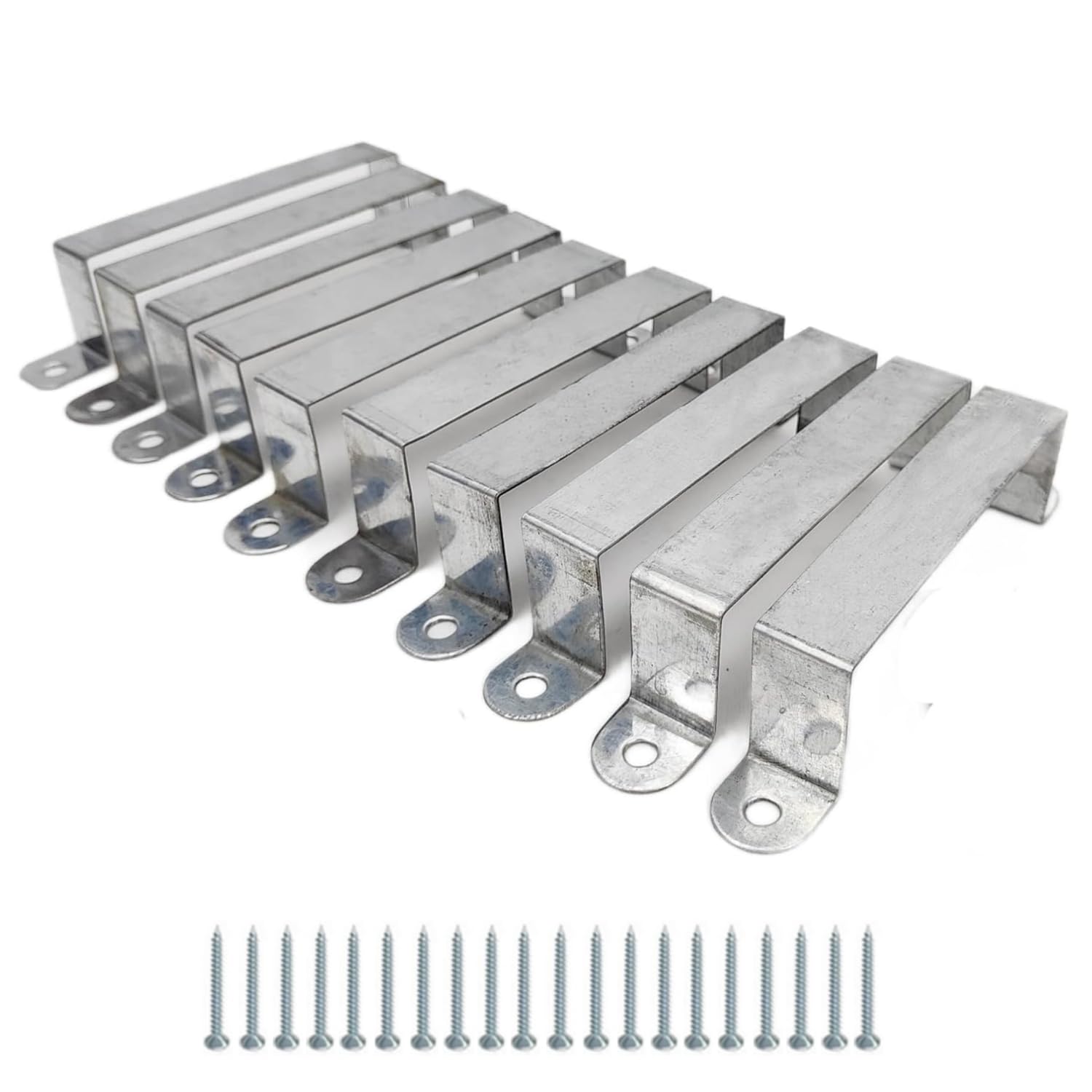 10 Pack Ultimate 4Inch Fence Post Security Brackets (for 100mm/4 Posts) Concrete Or Wood, Anti Rattle Post Clips, Galvanised Anti Corrosion, with Screws