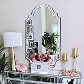 Chende Large Arched Wall Mirror, 22" X 34" Bathroom Mirror with Glass Beveled Edge, Modern Wall Decorative Mirror for Elegant