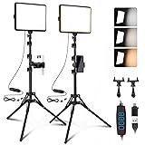 2-Pack LED Video Light Kit, NiceVeedi Studio