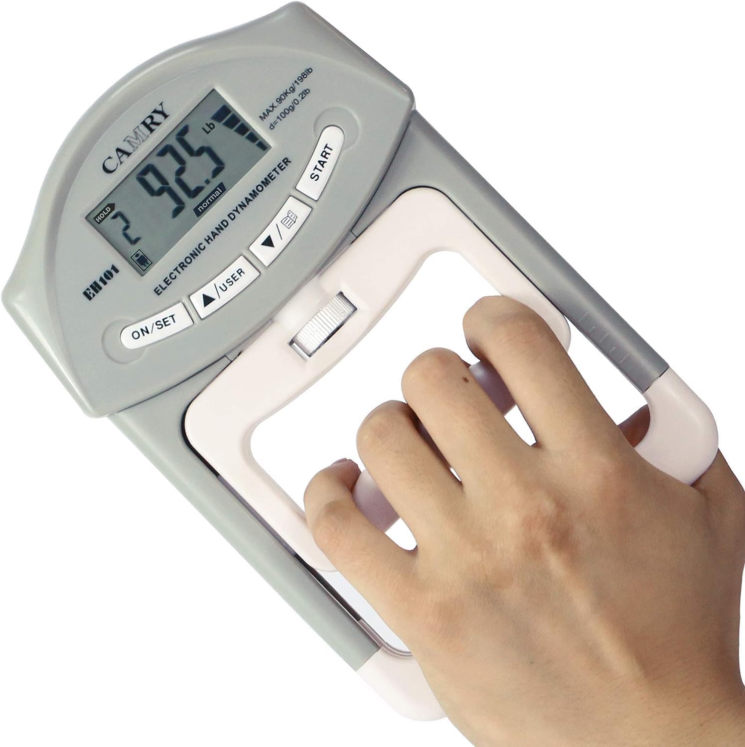 Photo 1 of CAMRY Digital Hand Dynamometer Grip Strength Measurement Meter 198Lbs / 90Kgs Auto Capturing Electronic Hand Grip Power