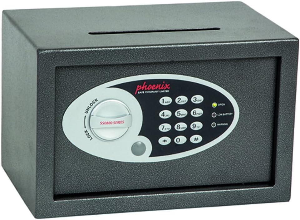 Phoenix Safe Company SS0801ED Size 1 Vela Deposit Home/Office Security Safe with Electronic Lock, Metallic Graphite, X-Small - Image 3
