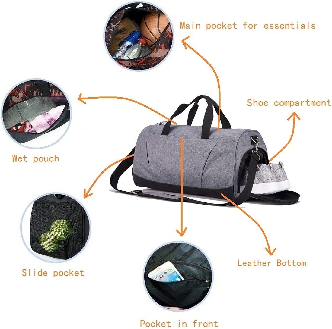  | Sports Gym Bag with Wet Pocket & Shoes Compartment for Women & Men | Sports Duffels