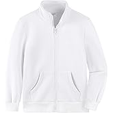 Spring&Gege Boys Full Zip Fleece Hoodless Hoodies Mock Neck Sweatshirts Kids Zip Up Jackets