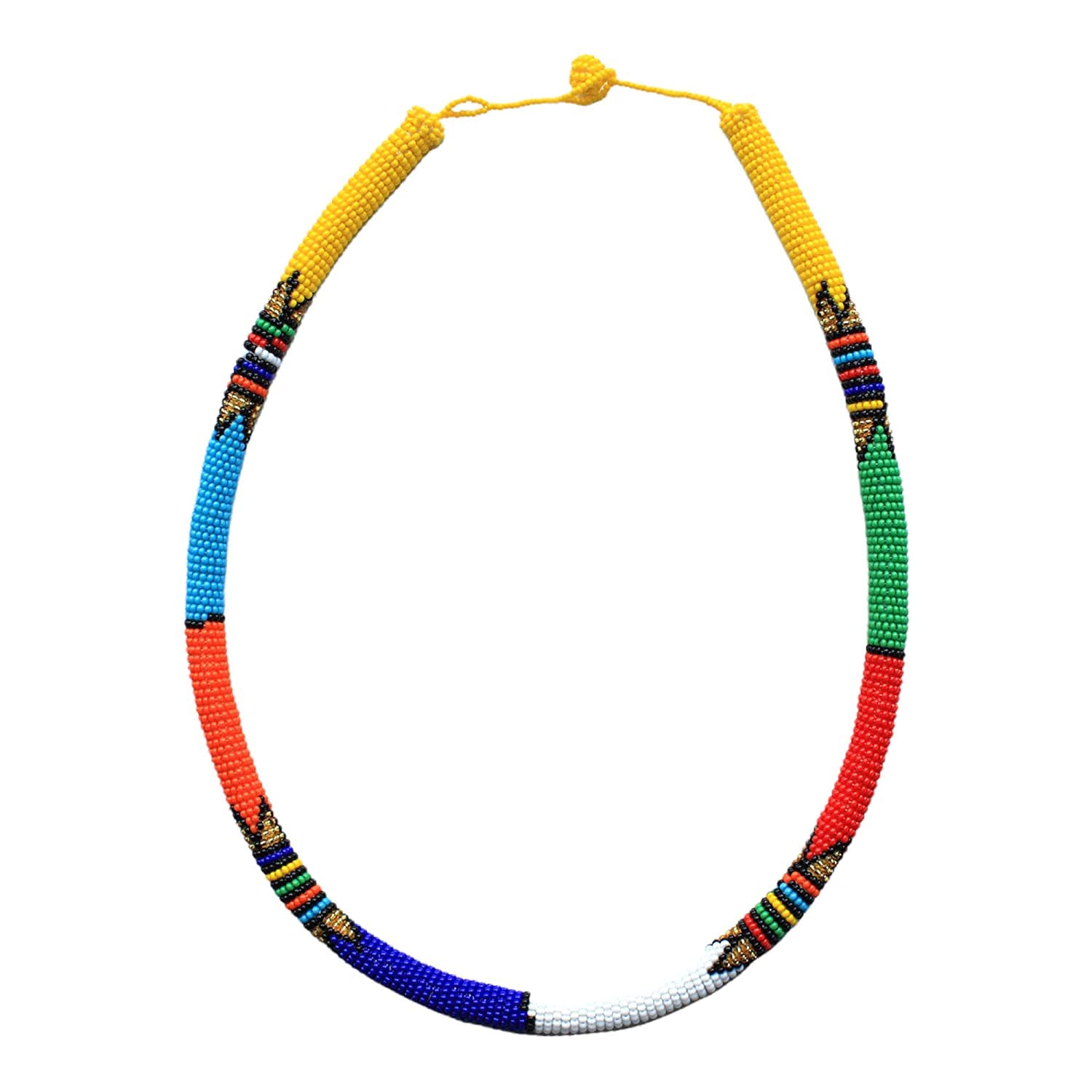 African Zulu Traditional Tube Necklace | by Woza Moya (Come Spirit of Change) | Handmade by The Hillcrest AIDS Centre Trust Crafters in South Africa