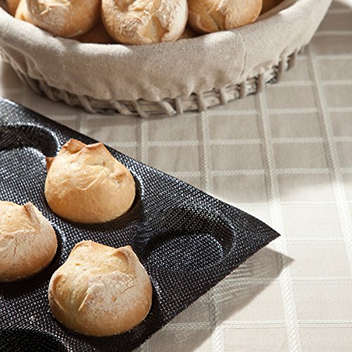 Bluedrop Silicone Bread Form Round Shape Bread Tray Perforated Bakery Molds Mini Hamburger