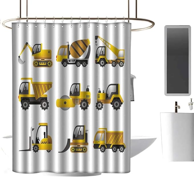 Amazon Com Construction Cool Shower Curtains For Men Big Vehicles